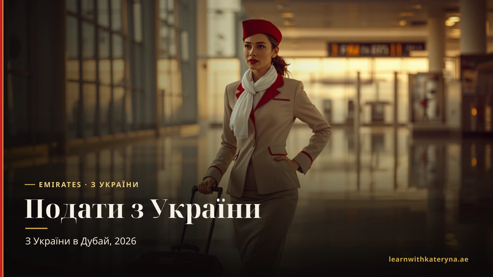 Подати на бортпровідника Emirates з України та Європи 2026 — онлайн-заявка, віза й переїзд оплачені