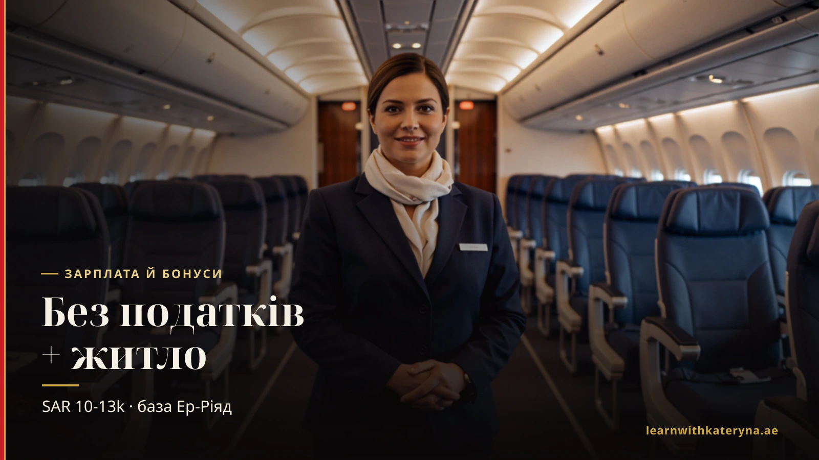 Бортпровідниця Riyadh Air у салоні — зарплата й бонуси бортпровідника Riyadh Air