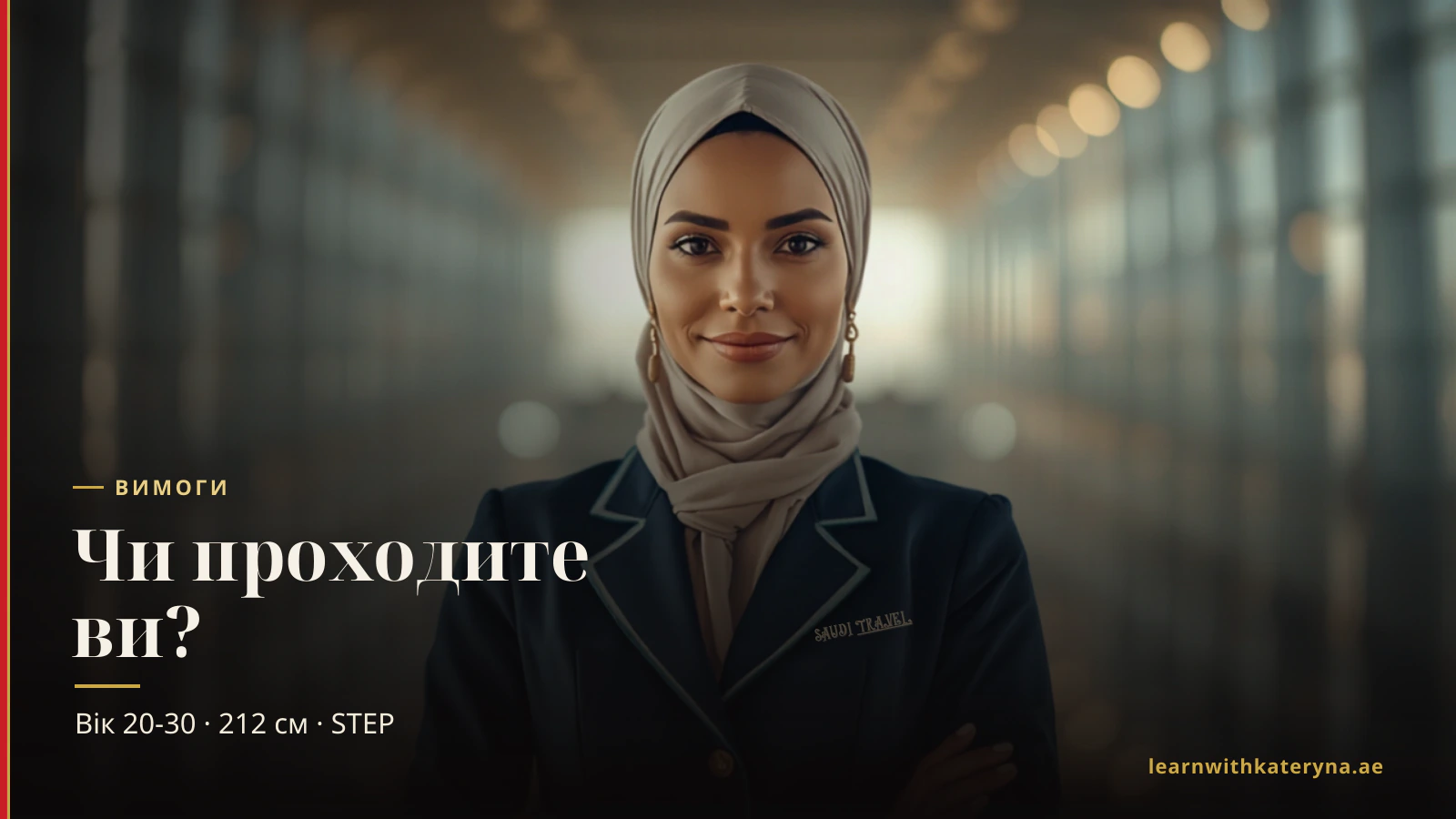 Бортпровідниця Saudia у темно-синій формі — вимоги Saudia до бортпровідників