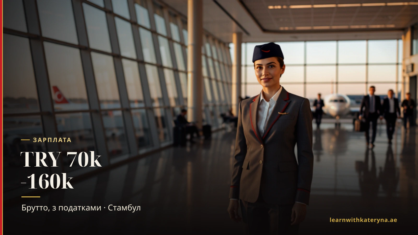 Бортпровідниця Turkish Airlines у салоні — зарплата бортпровідника Turkish Airlines