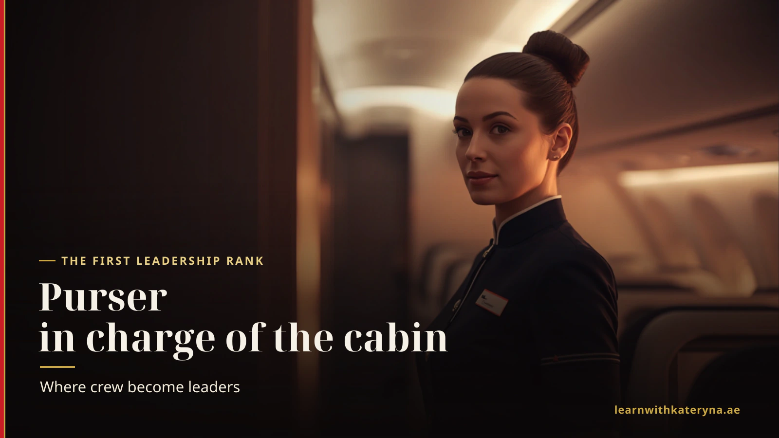 Cabin crew purser leading the cabin team — the first in-charge rank