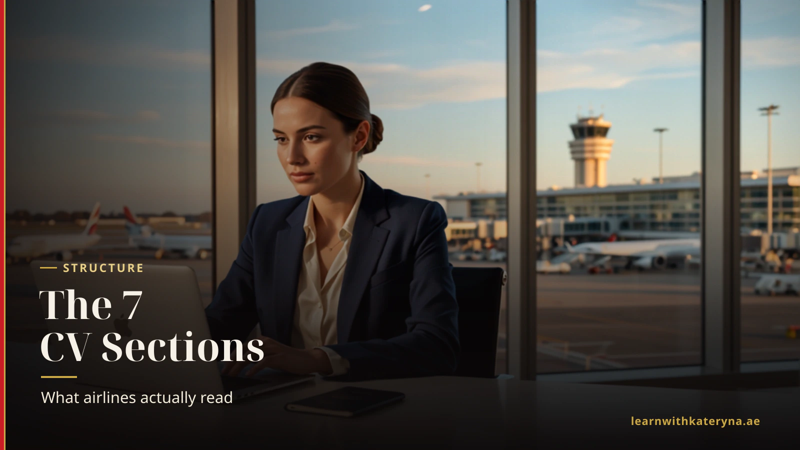 Candidate structuring cabin crew CV work experience at a desk — employment history section