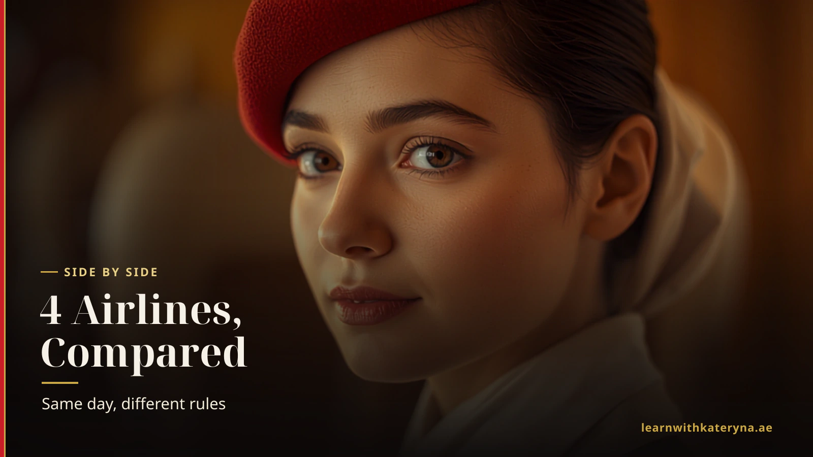 Emirates-style cabin crew member — cabin crew interview process compared across Gulf airlines
