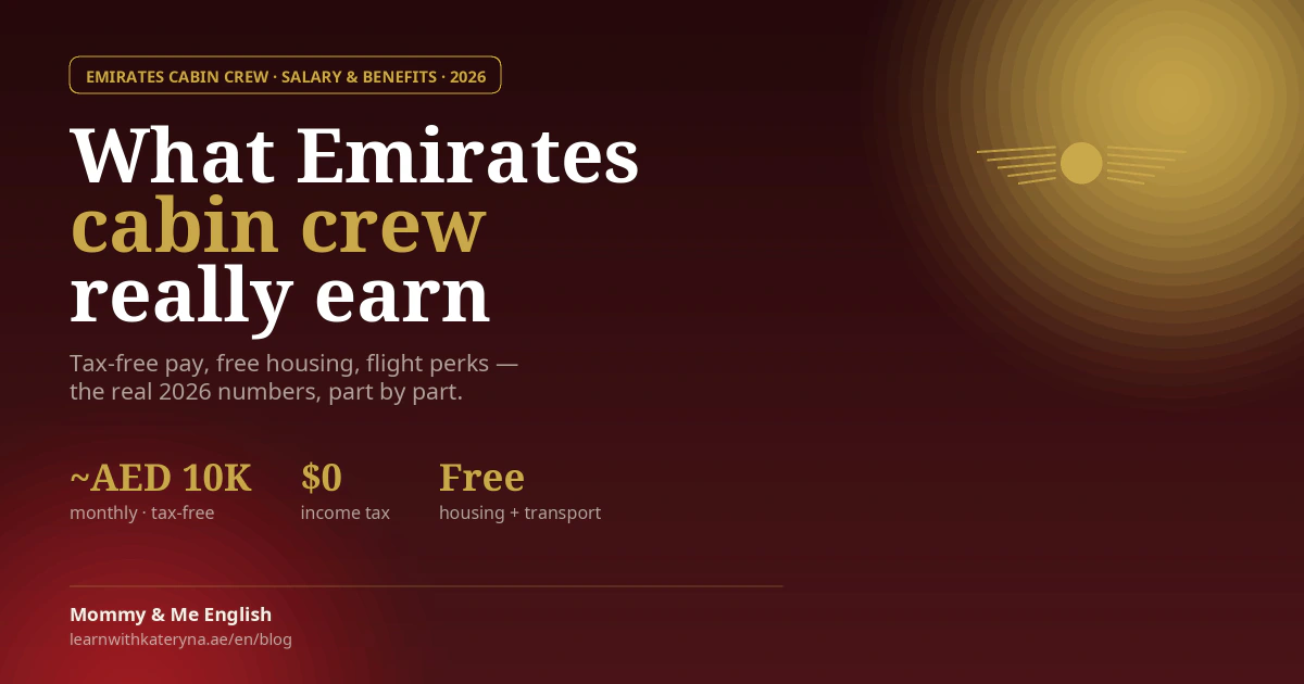 Зарплата бортпровідника Emirates 2026 — безподатковий пакет, розбір по частинах
