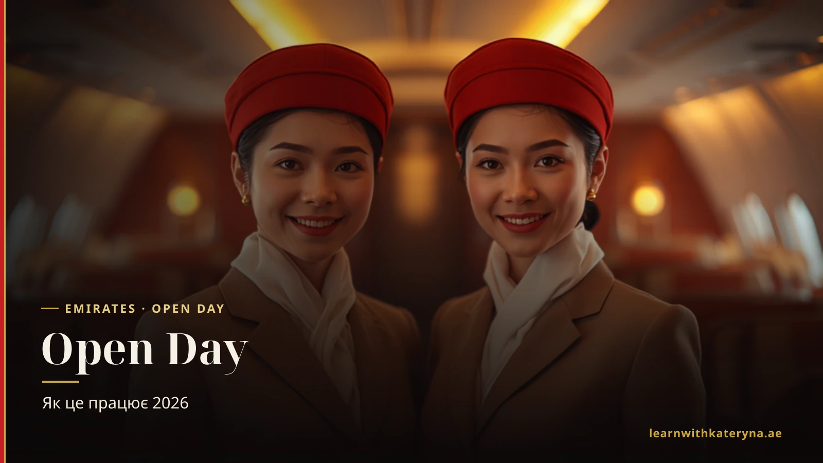 Open day бортпровідника Emirates 2026 — два шляхи заявки, очний і онлайн