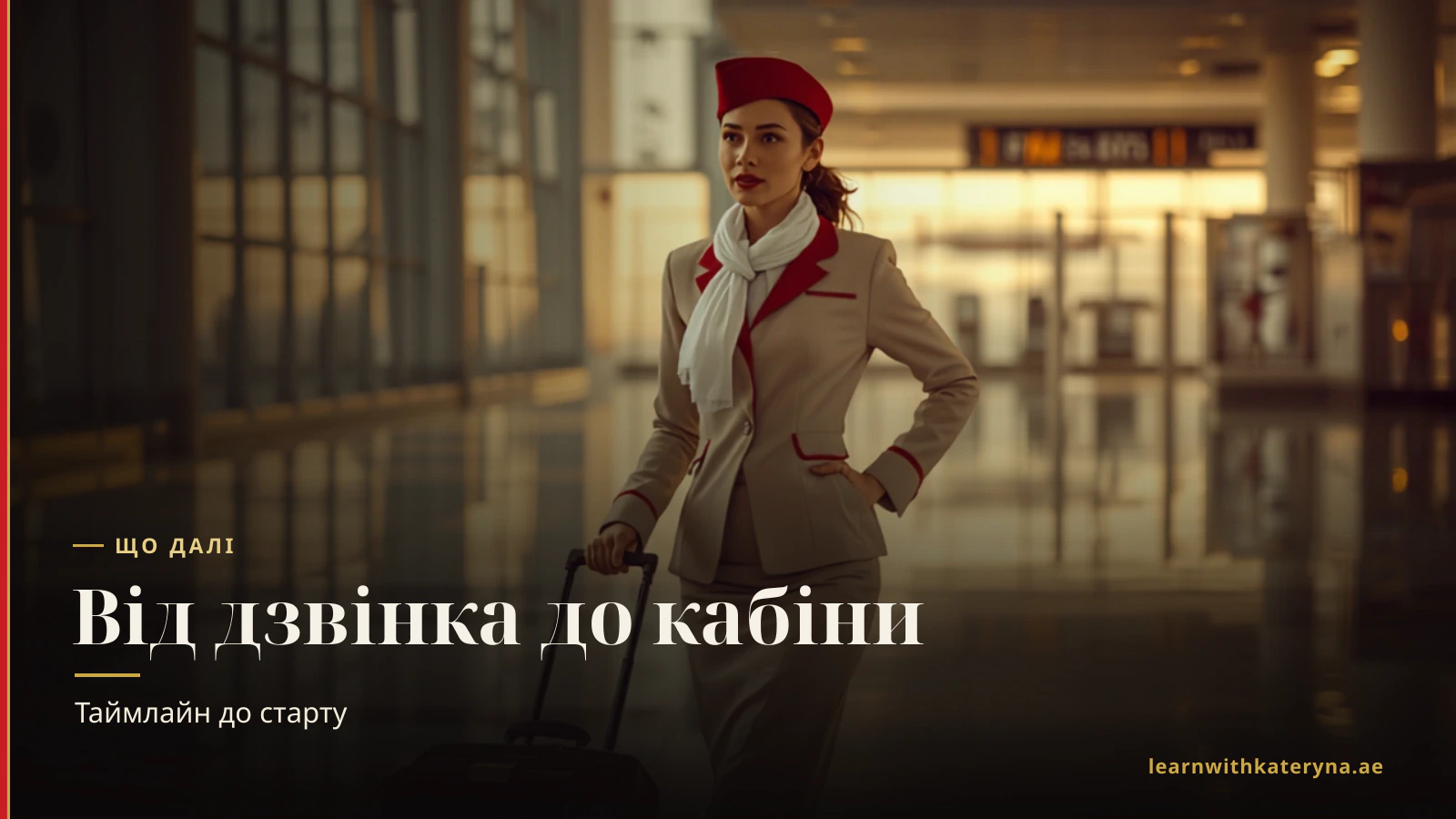 Таймлайн наступних кроків після Golden Call Emirates — золотий дзвінок, завантаження документів, медкомісія, віза ОАЕ, дата виходу й навчання в Дубаї за приблизно шість-вісім тижнів