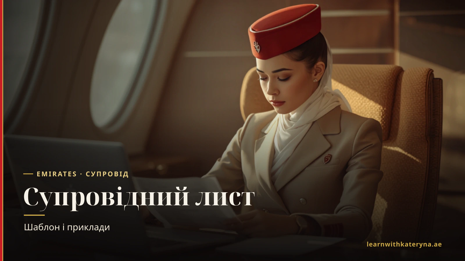 Супровідний лист бортпровідника — структура з чотирьох абзаців у стилі Emirates