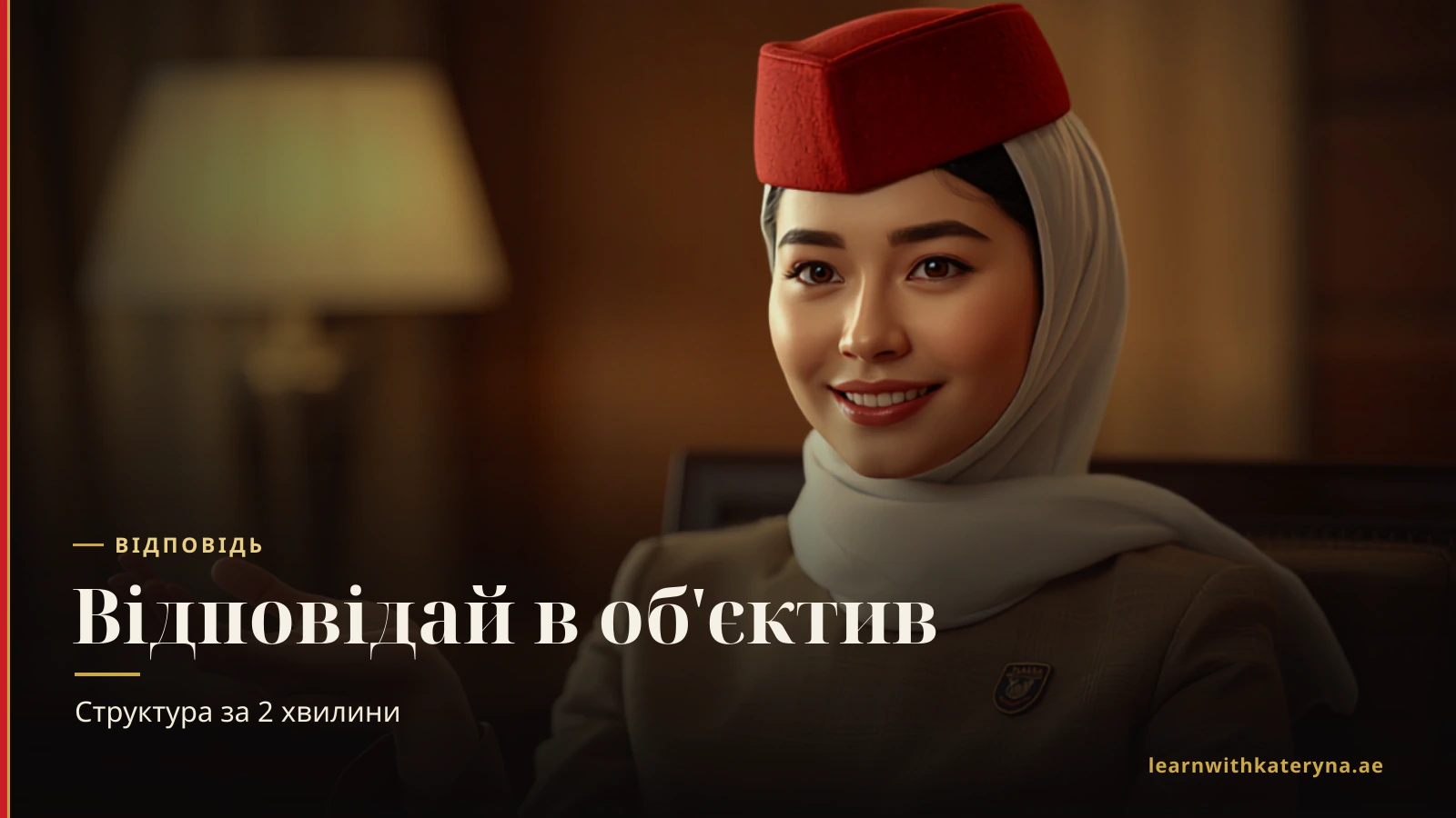 Рубрика відповіді на відеоінтерв'ю бортпровідниці — спершу усмішка, структура STAR-lite, говоріть в об'єктив як до пасажира, завершуйте тепло