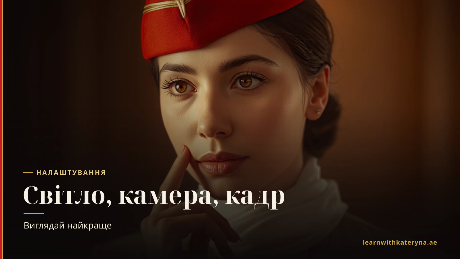 Чекліст сетапу відеоінтерв'ю бортпровідника — м'яке фронтальне світло, камера на рівні очей, простий охайний фон, тиха кімната й вигляд як на інтерв'ю